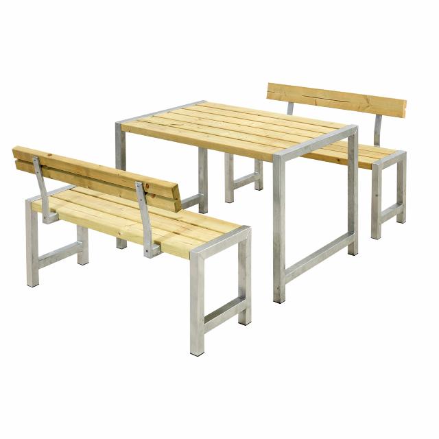 Café Plankesæt m/2 ryglæn - 127 cm - Trykimprægneret