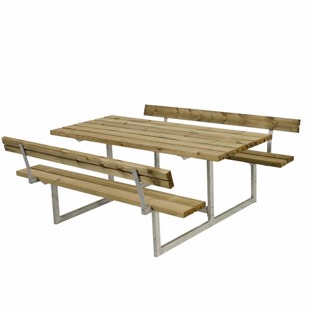 Basic bord/bænkesæt m/2 ryglæn - 177 cm - Trykimprægneret