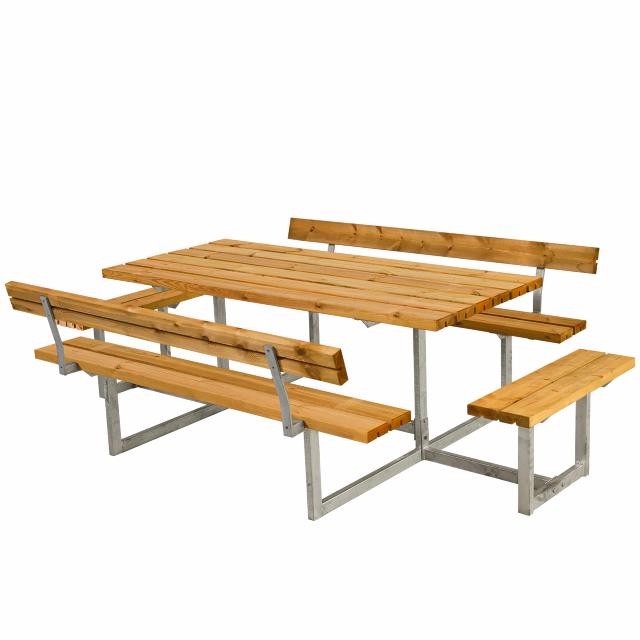 Basic Bord/Bänkset m/2 ryggstöd och 2 påbyggnader - 260 cm - Lärk