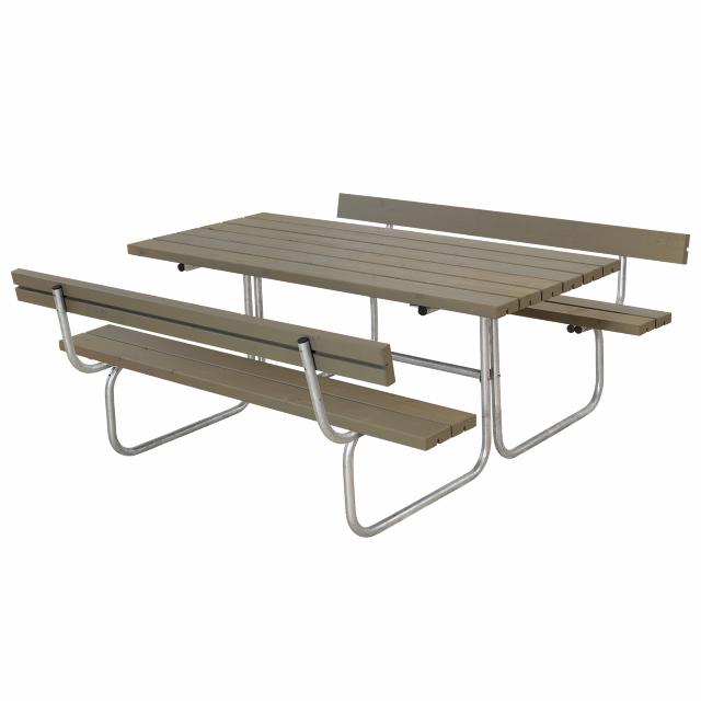 Classic bord/benkesett m/2 ryggstøtter - 177 cm - gråbrun