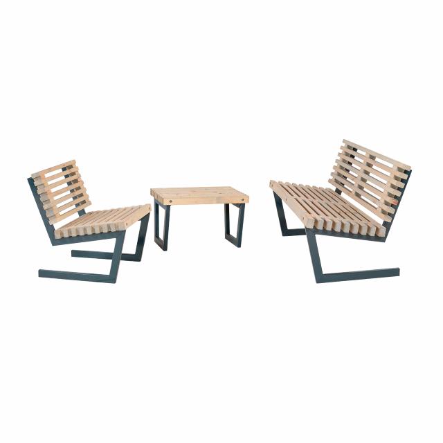 Siesta Loungeset 2 - Sessel, Bank/Tisch klein und Sofa - 80 cm