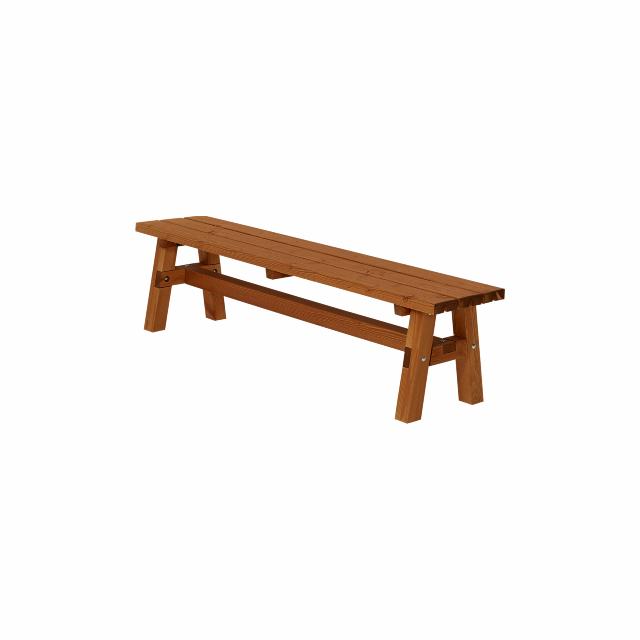 Country Plankebænk - 177 cm - grundmalet Teak