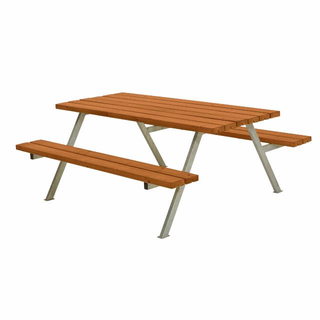 Alpha bord/bænkesæt - 177 cm - Grundmalet Teak