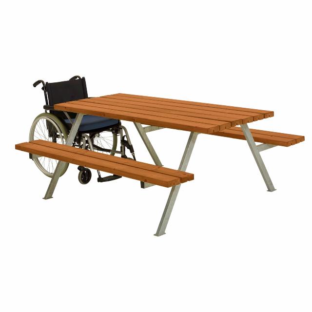 Alpha bord/bænkesæt - 177 cm - Grundmalet Teak