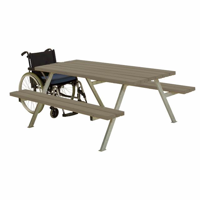 Alpha bord/bænkesæt - 177 cm - Gråbrun