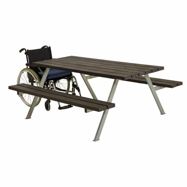 Alpha bord/bænkesæt - 177 cm - RePlast - Sort