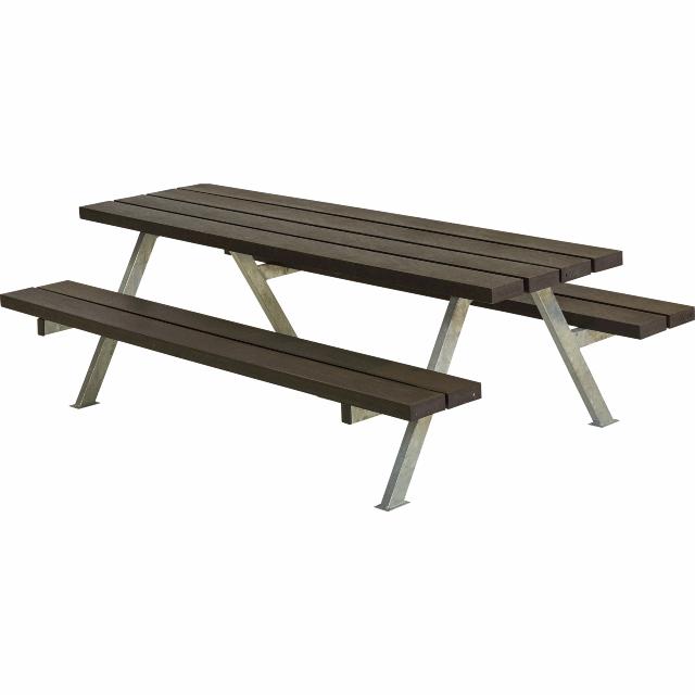 Alpha Junior bord/bænkesæt - 177 cm - RePlast - sort