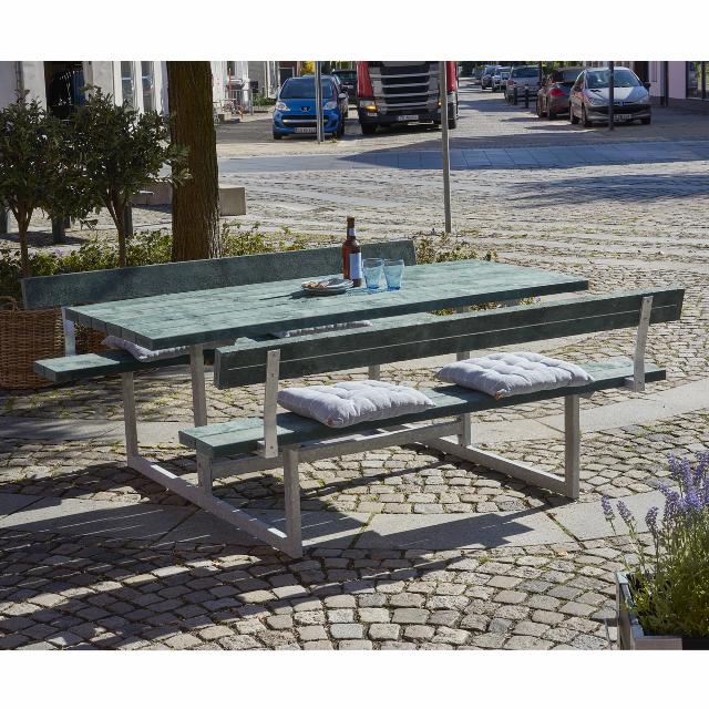 Basic Bord/Bänkset m/2 ryggstöd - 177 cm - ReTex - Grön