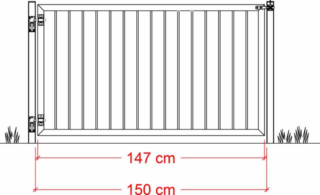 Basic Bred låge - 150×85 cm - Sort