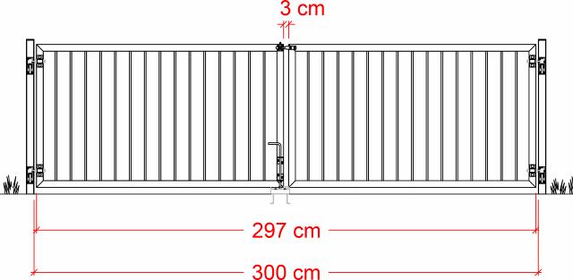 Basic Dobbeltport - 300×85 cm - Sort