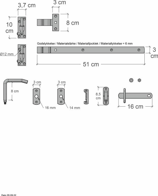 Weide Einzeltür inkl. Beschlag - 90×100 cm