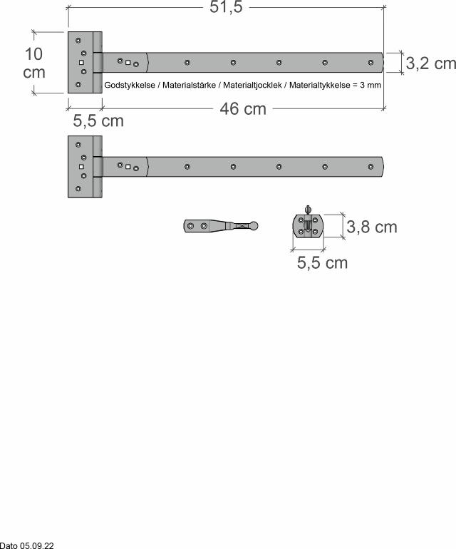 Beschlag für Einzeltore (niedrig)