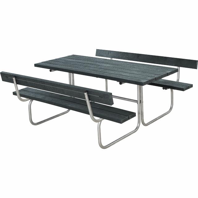 Classic bord/bænkesæt m/2 ryglæn - 177 cm - ReTex - Grå