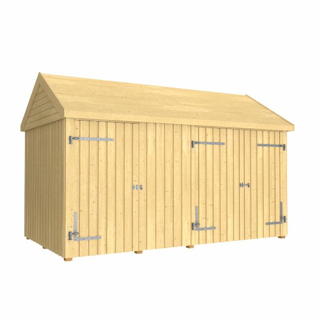 Classic Multi Gartenhaus 10 m² - 2 Module mit  Einxel- und Doppeltür 