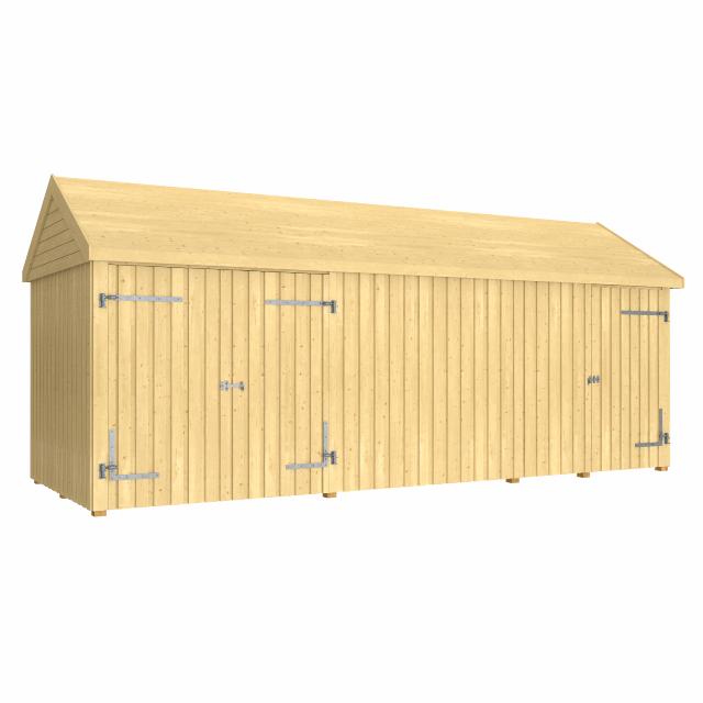Classic Multi Trädgårdshus 14,5 m² - 3 moduler med enkel- och dubbeldörrar