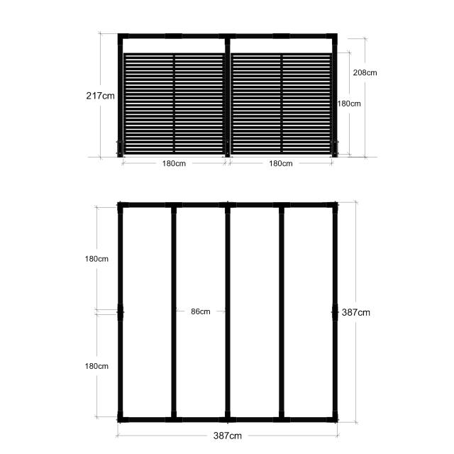 Cubic Pergola - 3 Module m. Tokyo-Zaun