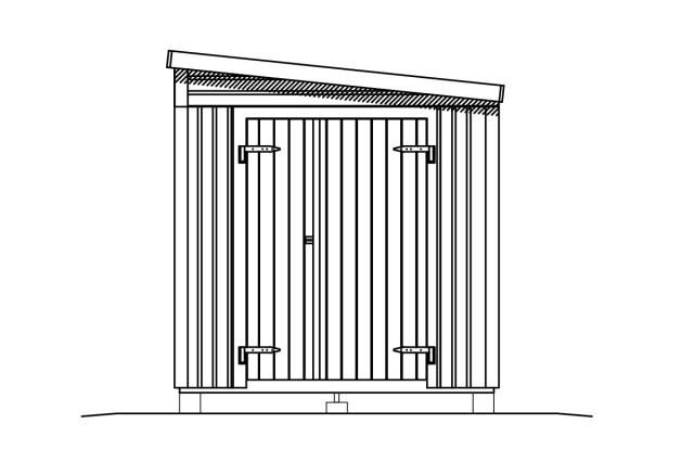 Modul redskapsbod m/skrått tak - 7,5 m²