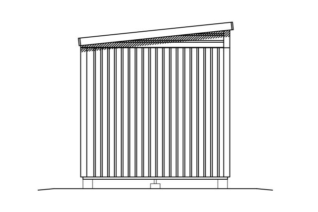 Modul redskabsrum m/skråt tag - 7,5 m² - ubehandlet