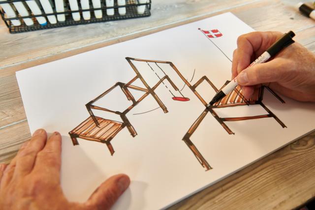 Henrik Boe tegner pergola