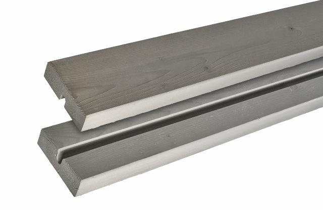 Cafégarnitur 127 cm - 1 Tisch, 2 Bänke und 1 Rückenlehne - Graubraun