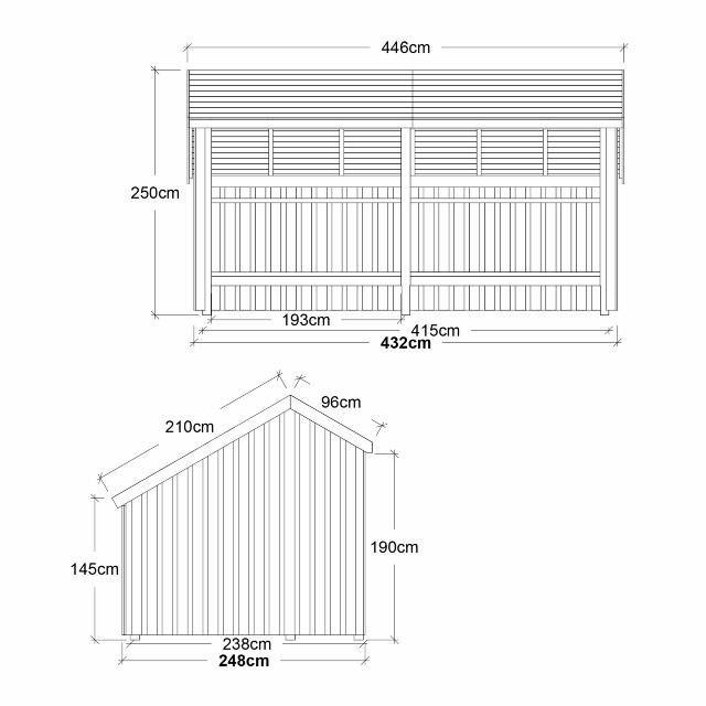 Multi Gartenhaus - 2 offene Module - 10,5 m²