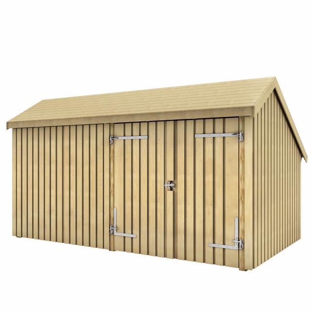 Multi Gartenhaus 10,5 m² - 2 Module Doppeltür & Fassade - unbehandelt