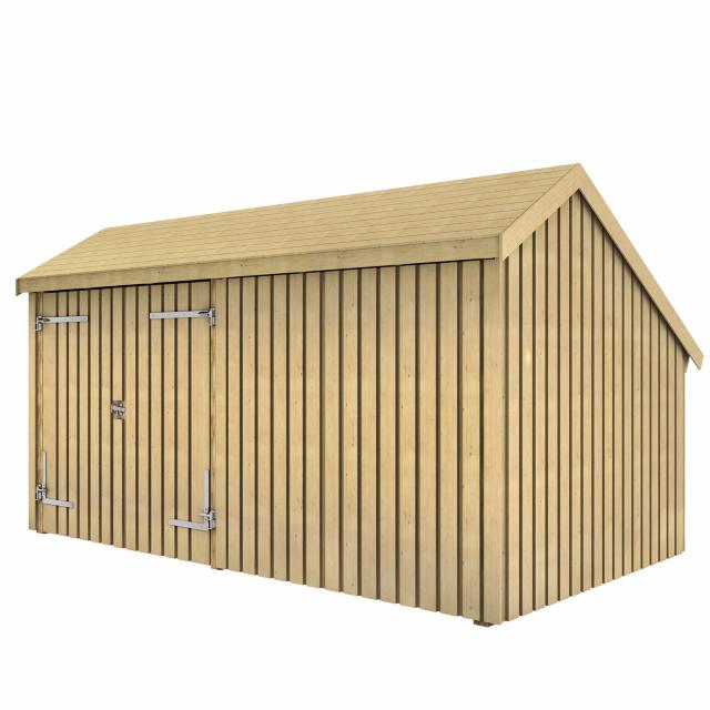 Multi Gartenhaus 10,5 m² - 2 Module Doppeltür & Fassade - unbehandelt