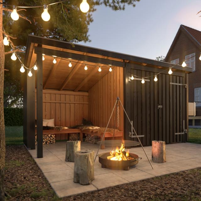 Nordic Grillhütte/Gartenhaus 9,5 m² - Typ 1C