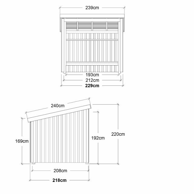 Nordic Cykelskjul 5 m² - 1 modul öppen