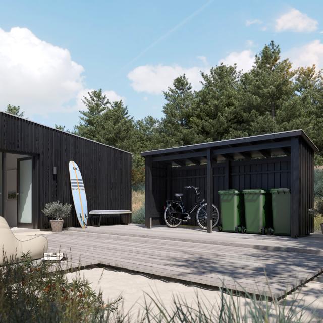 Nordic Multi Trädgårdshus 4,7 m² -2 moduler öppen - inkl. takpapp/aluminiumlister/stolpfötter