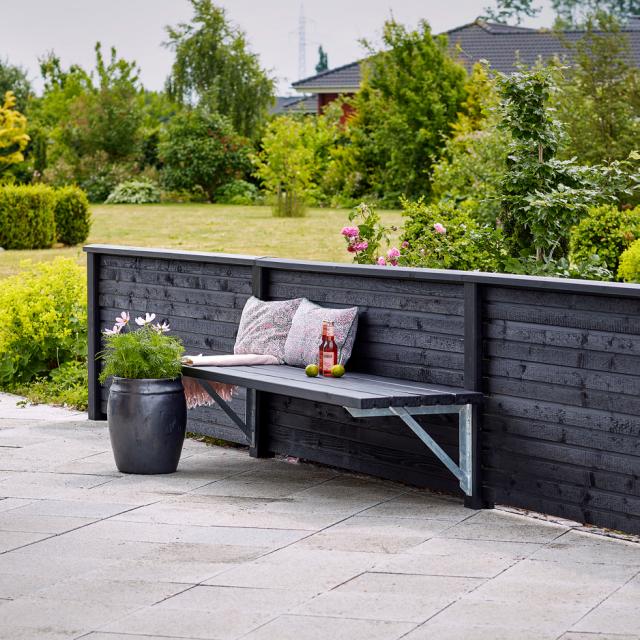 PLUS Plank Profilzaun - schwarz - 174×91 cm - PEFC