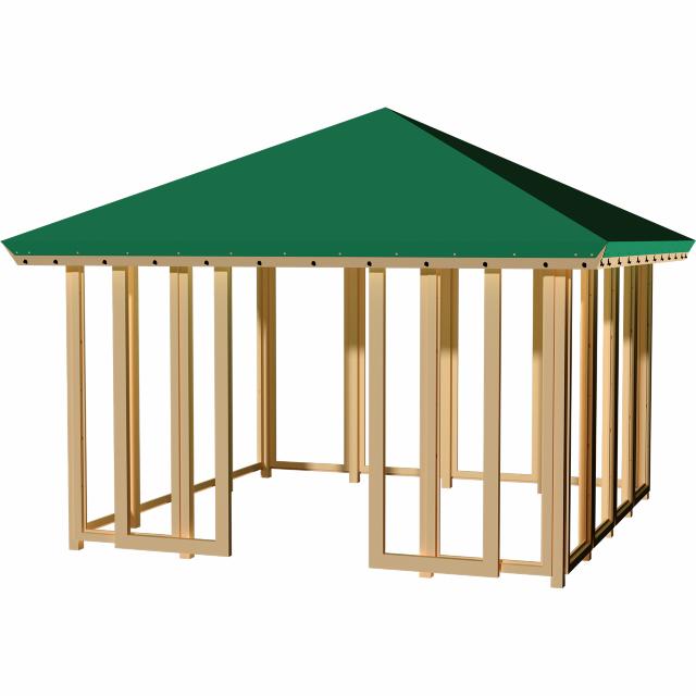 Pavillon 42 - lukket 4 sider og med dobbelt skydedør