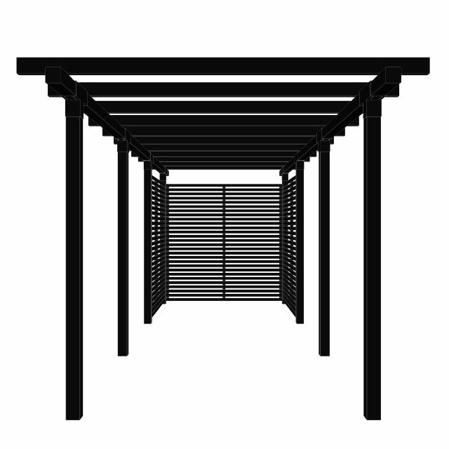 Doppelpergola, 3 Module m. Tokyo-Zaun