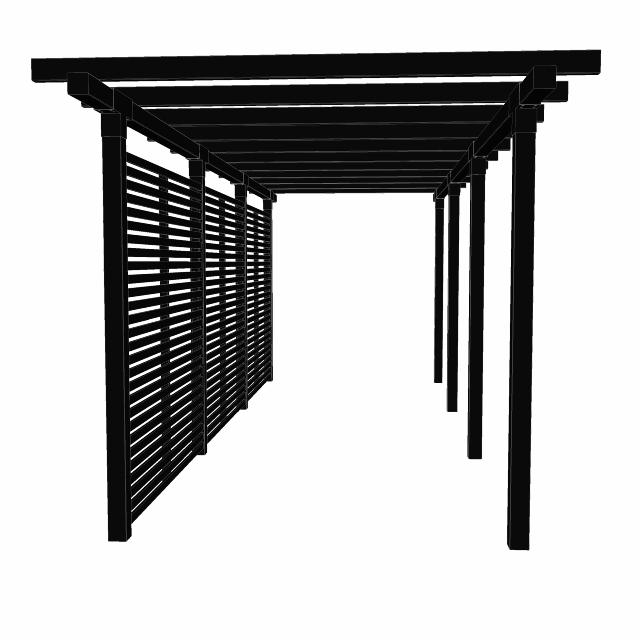 Pergola Dubbel - 3 moduler med Tokyo Staket