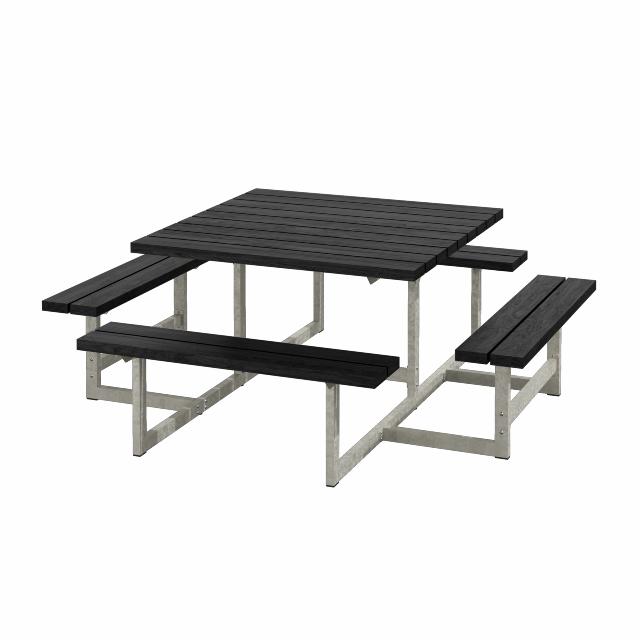 Picnic Bord- / bänkset - 200 cm - RePlast - Svart