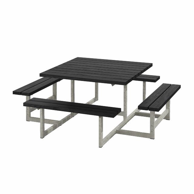 Picnic Bord/Bänkset - 200 cm - ReTex - Svart