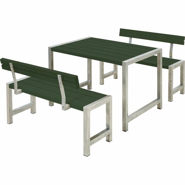 Cafégarnitur m/2 Rückenlehnen - 127 cm - Grün