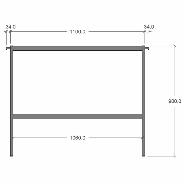 Plantebord i stål - 110 cm