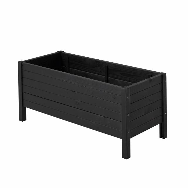 Pflanzkasten auf Beinen - 88×37×39 cm - Schwarz