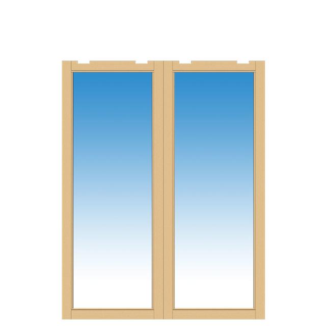 Pavillonskydedør Dobbelt inkl. glas