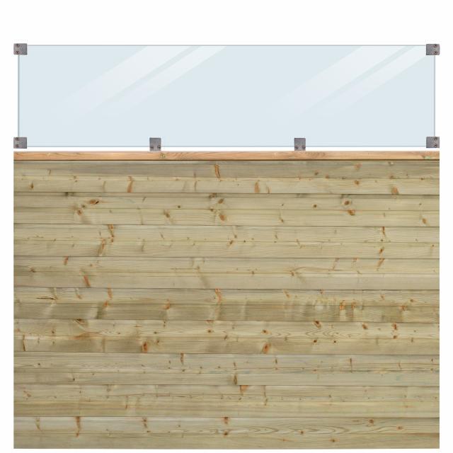 PLUS Plank Profilhegn m/glas - 174x163 cm