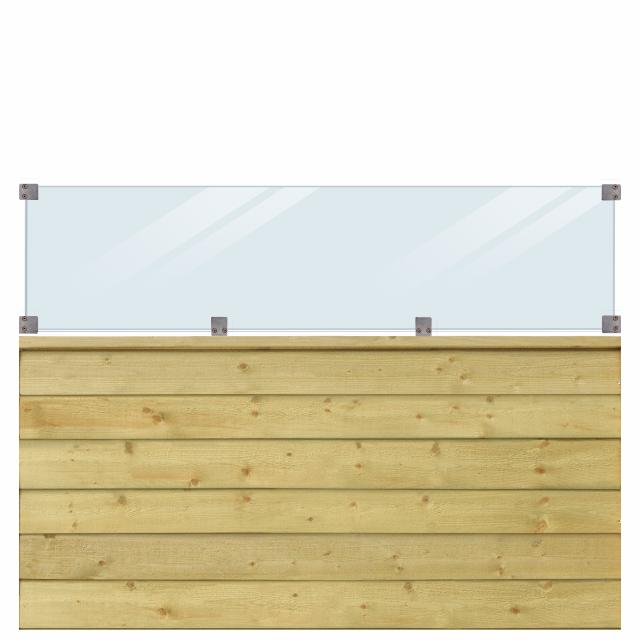 PLUS Klink Profilhegn m/glas - 174x125 cm