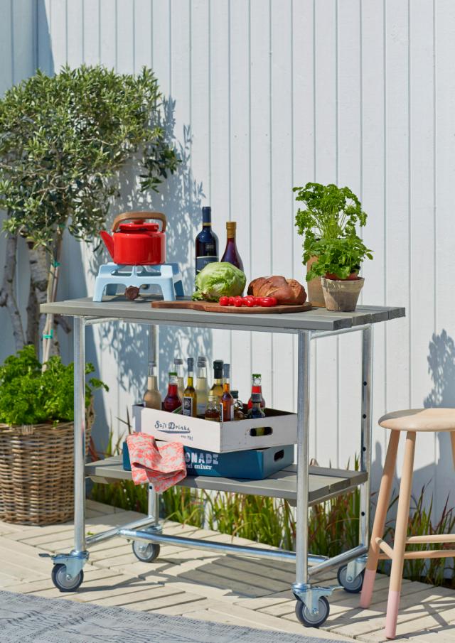Urban Picnic plante-/grillbord - 100 cm - Gråbrun
