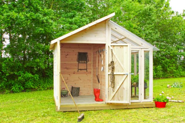 Redskabsrum/drivhus - 6,6 m² - ubehandlet