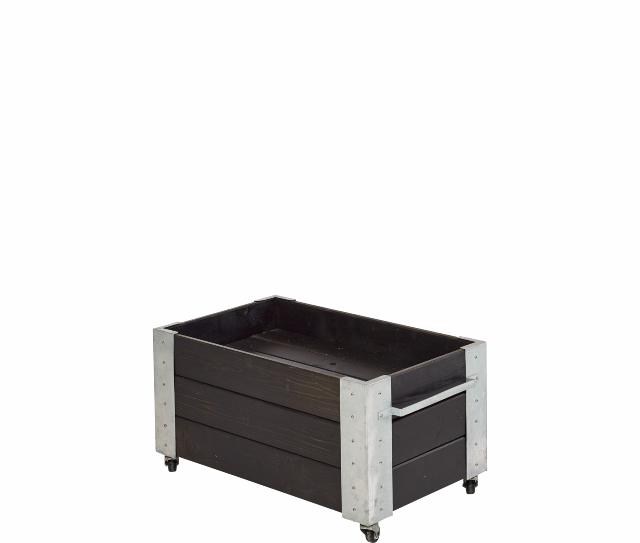 Cubic Blomsterkasse m/hjul - 87×45 cm - Sort