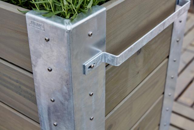 Cubic Blomsterkasse m/hjul - 120×95 cm - Gråbrun