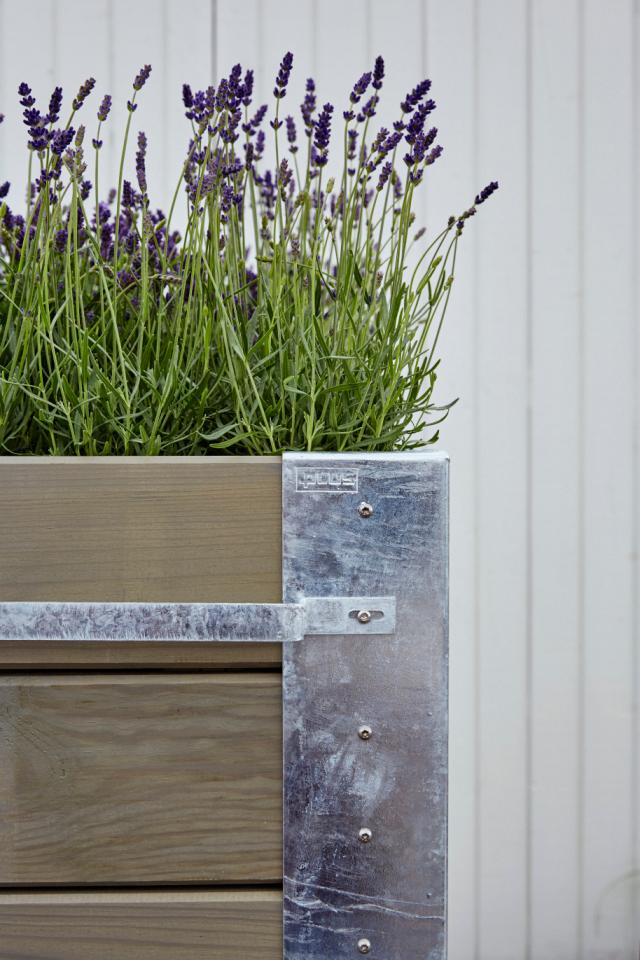 Cubic Blomsterkasse m/hjul - 120×95 cm - Gråbrun