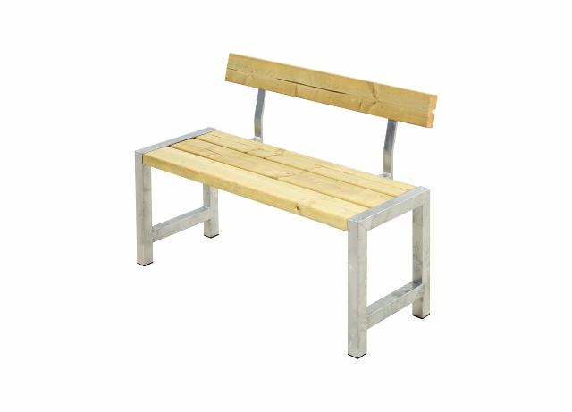 Café plankebenk m/ryggstøtte - 127 cm - trykkimpregnert