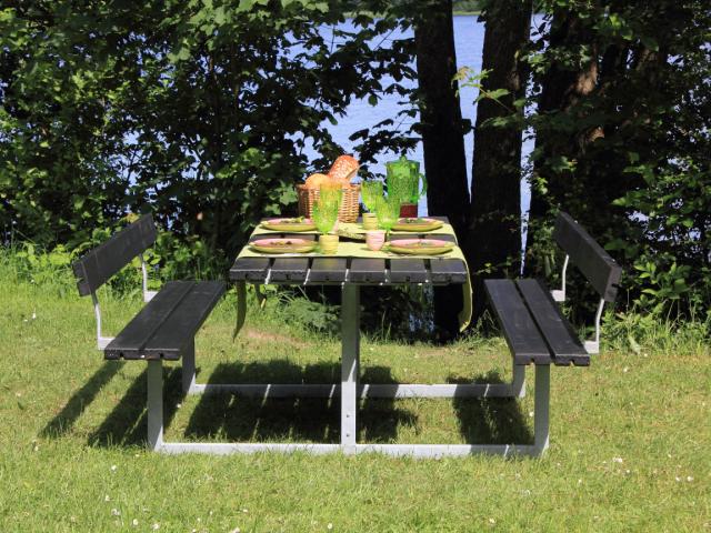 Basic bord/bænkesæt m/2 ryglæn - 177 cm - Sort