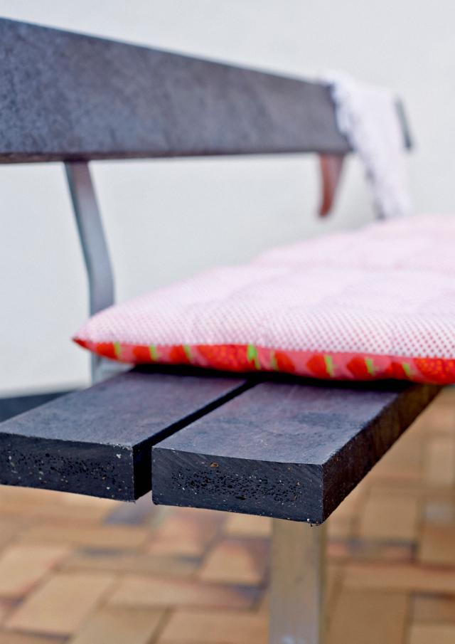 Basic bord/bænkesæt m/2 ryglæn og 2 påbygninger - 260 cm - RePlast - Sort